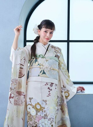 桃色に咲く吉祥古典振袖｜気品あふれる優雅なお嬢様スタイル_振袖_59287 | 夢きらら立川店