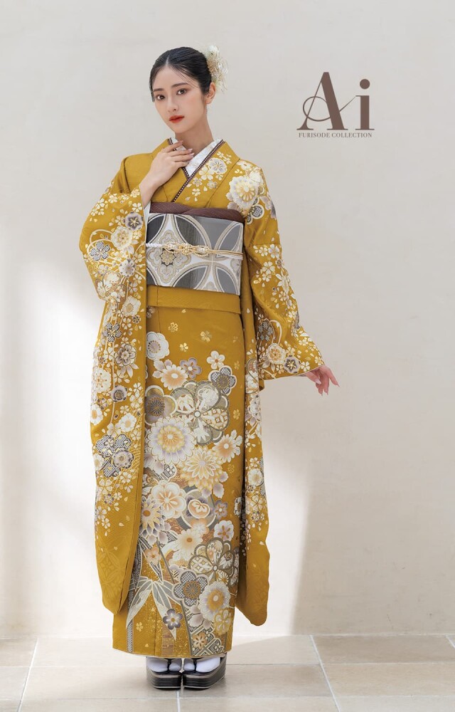 振袖専門館 花舎 尾張旭店の振袖 /黄色/白色/古典/花柄/ 2026-Ai-5