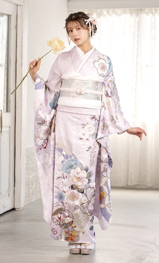 まるやま ゆうび苑グループの振袖 /ピンク色/古典/扇面柄/ R1911 | My振袖