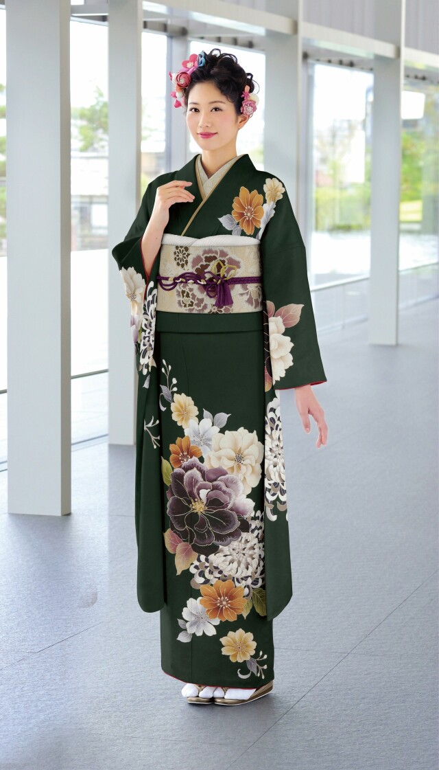 豊美 東松山本店の振袖 /緑色/緑色/クール/その他/ K16-3984 | My振袖