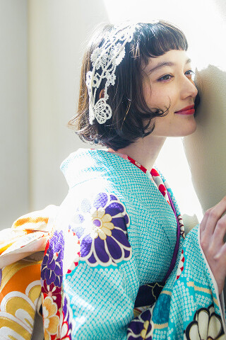 水色しぼり柄 丸菊_振袖_65342