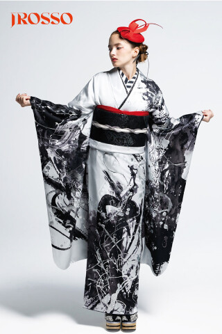 着物姫｜幸三郎ウェディングの振袖・袴館の振袖 /黒色/レトロ/橘柄