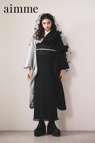 オリジナル振袖ベロアグレー