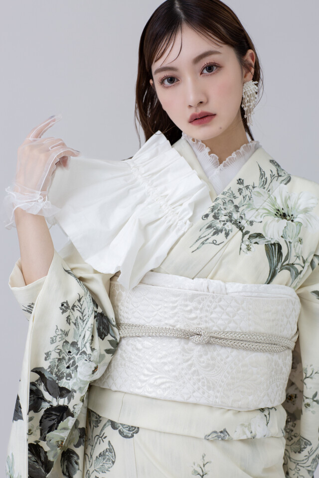 aimme札幌店（studio aim）の振袖 /白色/緑色/古典/花柄/ 2140 | My振袖