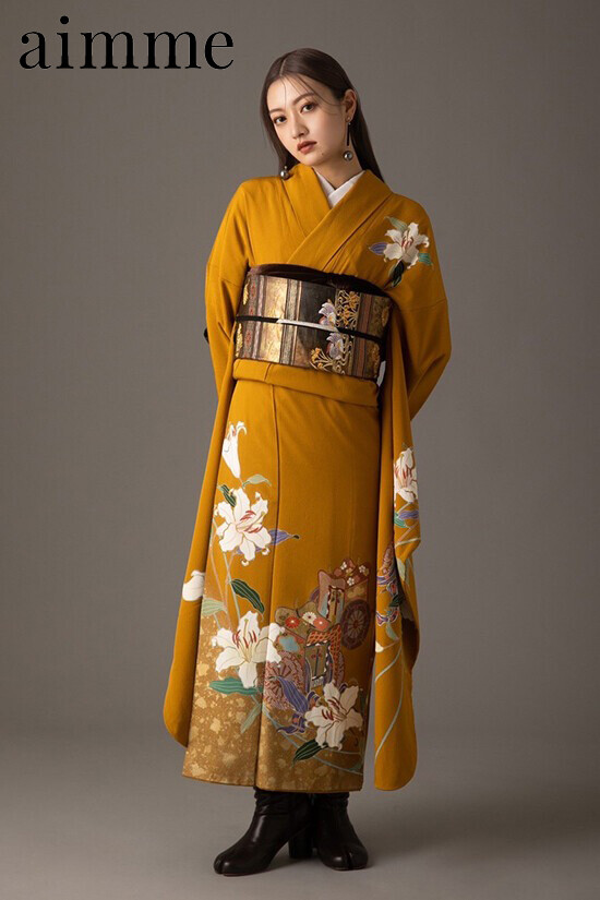 aimme札幌店（studio aim）の振袖 /黄色/紫色/古典/無地柄/ 4383 | My振袖