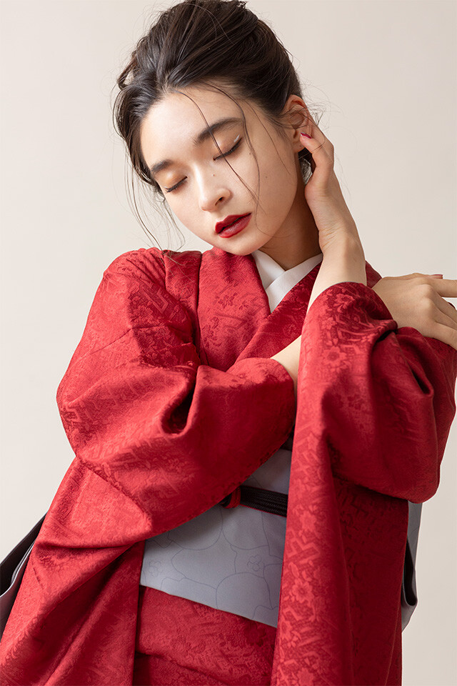 aimme札幌店（studio aim）の振袖 /赤色/朱色/古典/無地柄/ オリジナル