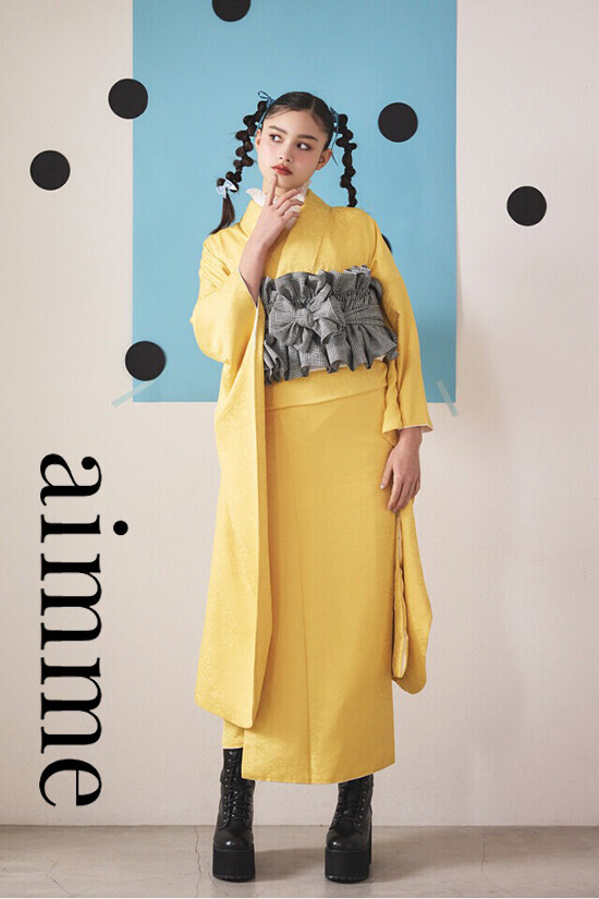 447 振袖フルセット 正絹 クリームイエロー 手描き 金彩 暈し染め