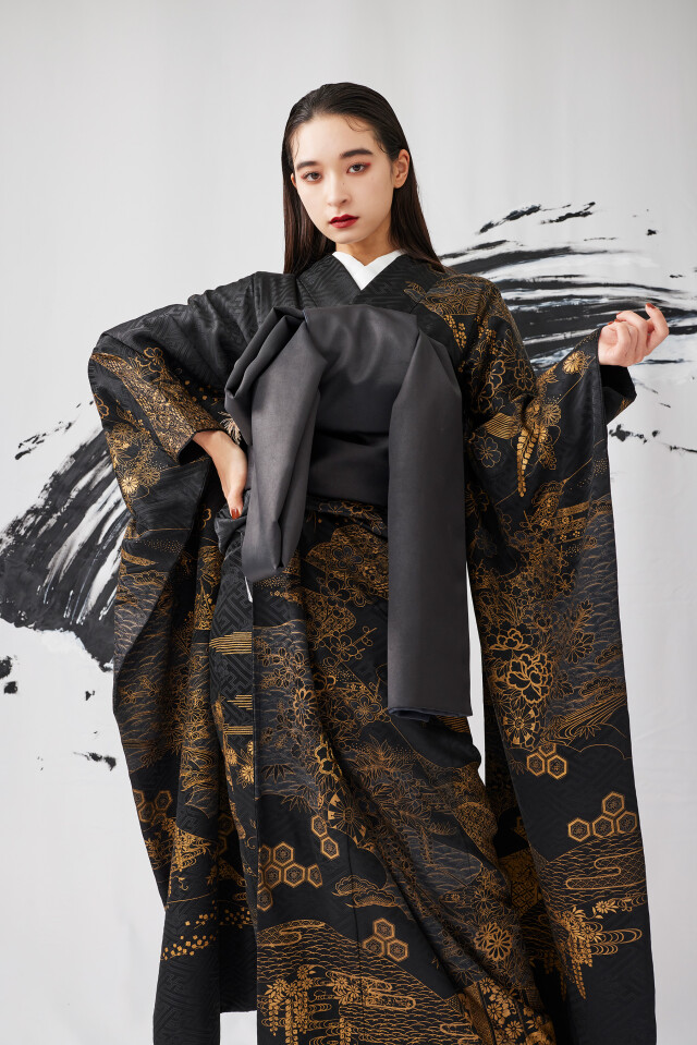 aimme東京原宿店の振袖 /黒色/黒色/クール/その他/ 弓ライカちゃん着用