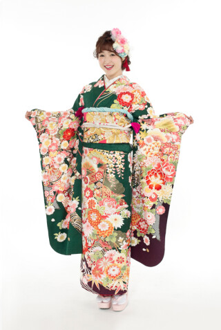 GB-38濃緑・裾濃紫　松藤花ともみじ_振袖_74492