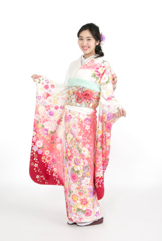 W-33白グラデ赤ピンクの花束_振袖_74526