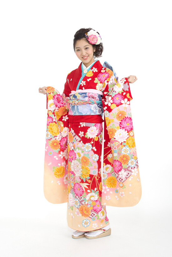 Kスタジオ 静岡南店の振袖 /赤色/黄色/エレガント/花柄/ R-27赤グラデ