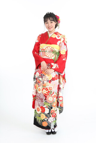 R-35赤裾黒　丸花大桜と笹_振袖_74545