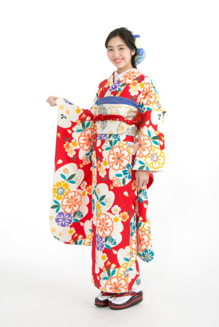 R-41赤丸花　岡重_振袖_74547