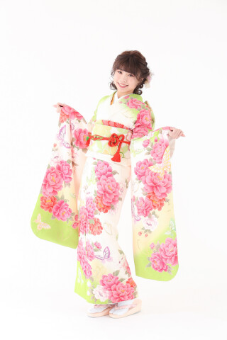 白×黄緑でcuteに_振袖_12813