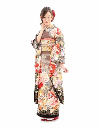 茶色×花柄でゴージャスに_振袖_12817