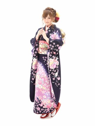 紺×ピンクで大人可愛く_振袖_12822