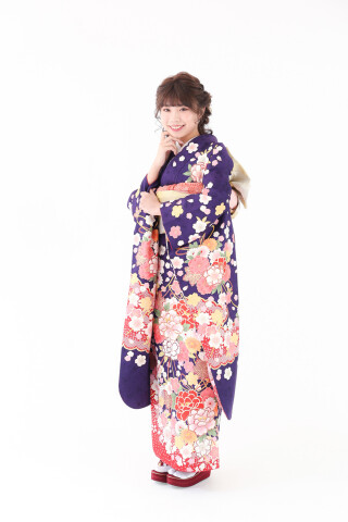 紺×花柄で大人っぽくクールに_振袖_12850