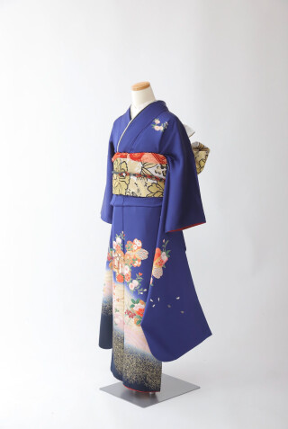 青色がとても綺麗でシンプルな振袖_振袖_86004