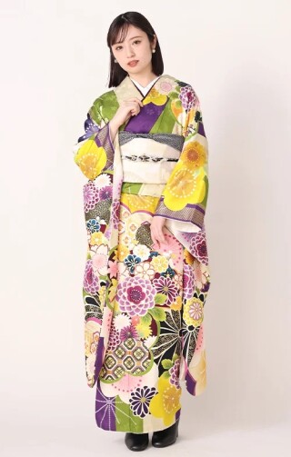 aimme札幌店（studio aim）の振袖 /黄色/紫色/古典/無地柄/ 4383 | My振袖