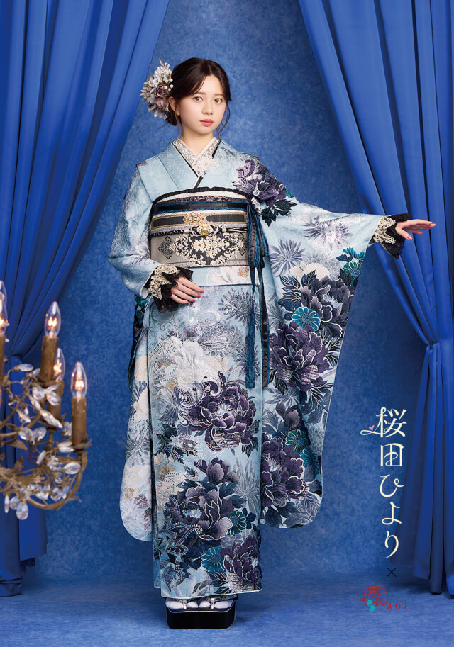 京美 彦根本店 振袖専門SHOP和楽の振袖 /水色/シルバー色/エレガント