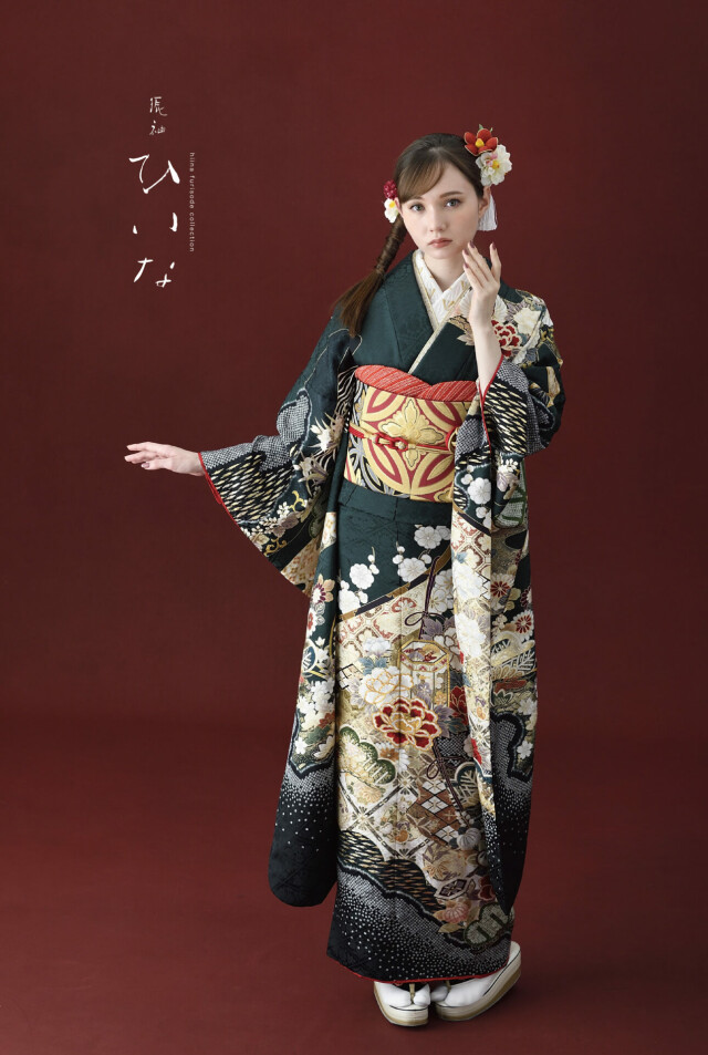 京美 長浜店の振袖 /その他色/紺色/古典/花柄/ 振袖（ひいな) | My振袖