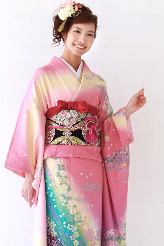 ★ やゆよ です★ ™️ 振袖4点セット‼️ お振袖セット　NO54 きよたにやby和なでしこの振袖 /ピンク色/紫色/古典/花柄/ 振袖