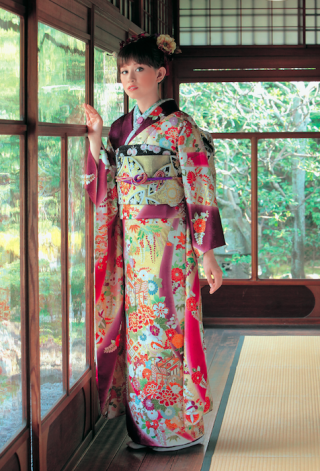 2014年新作古典柄振袖【花紫】_振袖_12059