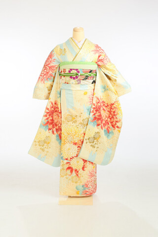 暖かみある華やかなデザインの着物_振袖_87274