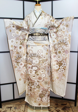 きもの ぬの光の振袖 /黄色/古典/菊柄/ 古典柄 黄色ふりそで | My振袖