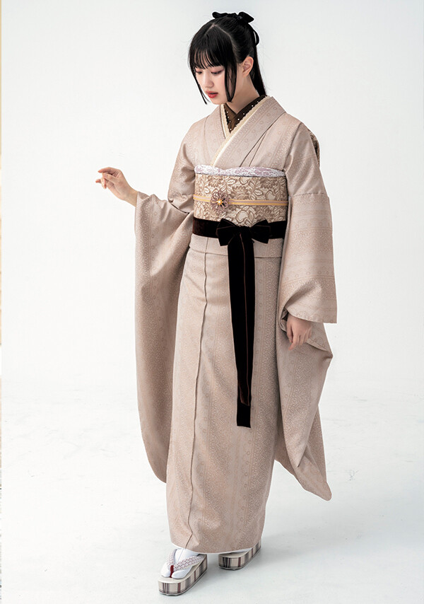 ふりそで みうら（旧）三浦京染店の振袖 /ベージュ色/ピンク色