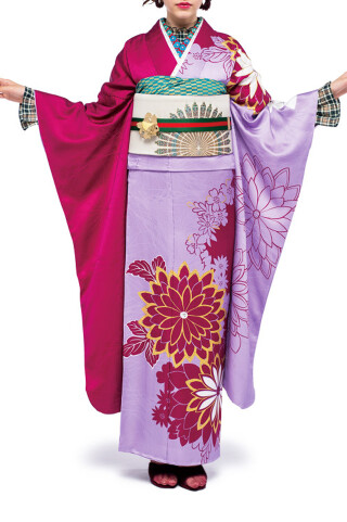JROSSO / 青森県内BLANCHEのみ取り扱い　ワイン＆ラベンダー バイカラー_振袖_53735