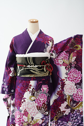 紫 振袖 楽天市場】振袖 紫 ブランド Junko.Koshino 仮仕立て 正絹 地色 成人式