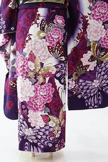 振り袖 二十歳振袖館Az 水戸店の振袖 /紫色/白色/エレガント/蝶柄/ 振袖RL9273