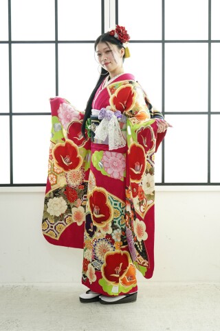 二十歳振袖館Az つくば本店の振袖 /赤色/エレガント/牡丹柄/ 振袖