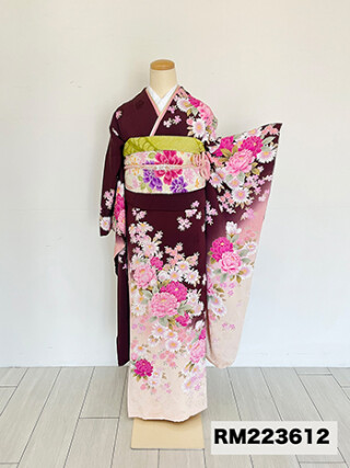 振袖 正絹 ② 二十歳振袖館Az 日立店の振袖 /茶色/古典/牡丹柄/ 振袖RM223612