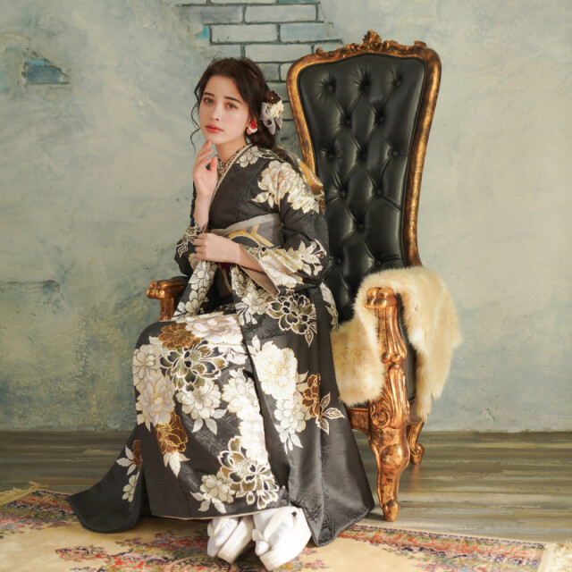 Matsu Ryo 502aj25，小物◎振袖＆袋帯 セミアンティーク ◎ 鈴屋 郡山店の振袖 /緑色/古典/松柄/ 架純 松車 | My振袖