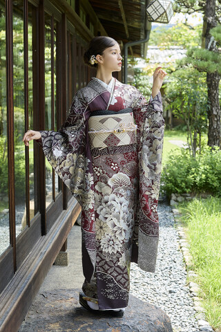 振袖・袴の西陣 （福井）の振袖 /朱色/黄色/レトロ/花柄/ 282 | My振袖