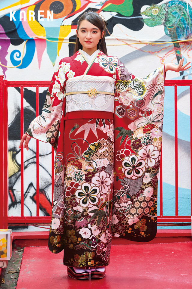 振袖ふるーれ 南行徳本店の振袖 /赤色/その他色/古典/花柄/ KAREN IG