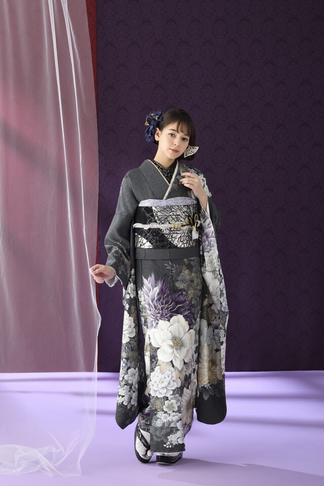 （374）着物（振袖）、重ね衿 2点セット ○（374）着物（振袖）、重ね衿 2点セット