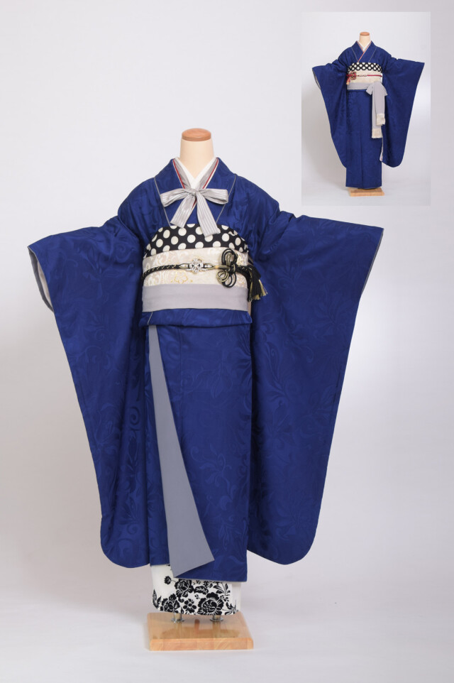 原田写真・フェアリーベルの振袖 /紺色/その他色/キュート/無地柄
