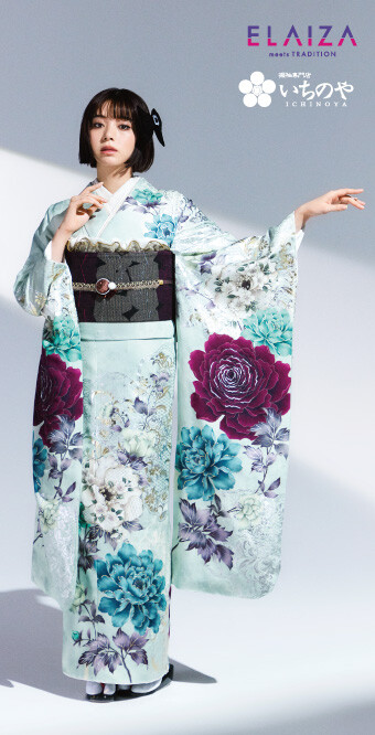 振袖専門店 いちのやの振袖 /水色/紫色/エレガント/花柄/ 大人可愛い