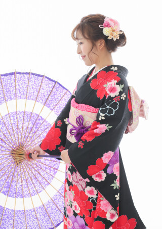 98　黒/赤花・紫花_振袖_61192