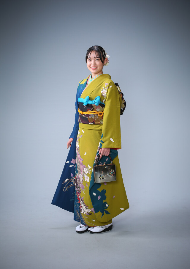 創寫舘 大府スタジオの振袖 /黄色/青色/クール/花柄/ 黄229 | My振袖
