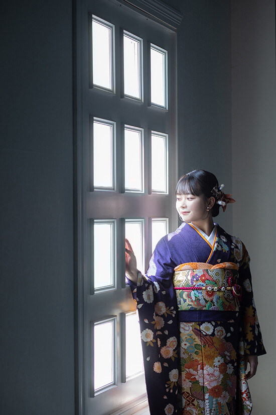 創寫舘 鶴舞本店の振袖 /紫色/オレンジ色/古典/花柄/ 紫×オレンジ228