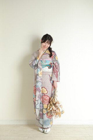 noriko振袖 紫色 花柄 振袖 着物 noriko振袖 紫色 花柄 振袖 着物 楽天