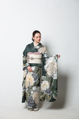 創寫舘 鶴舞本店の振袖 /紫色/オレンジ色/古典/花柄/ 紫×オレンジ228