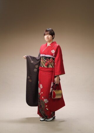 【237】振袖桜10号、桜のみの出品です。 京紅の振袖 /紺色/白色/古典/桜柄/ 2023-Ai10 | My振袖