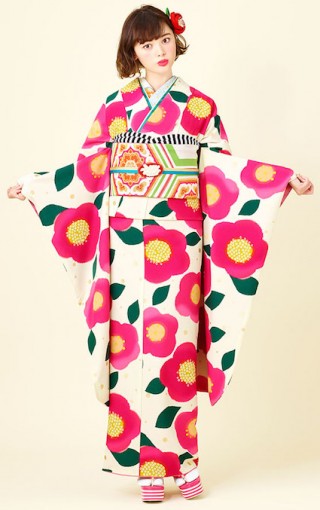 レトロ　お花_振袖_36487
