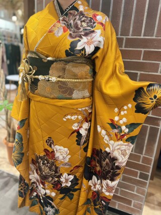 【インスタ掲載】黄色　茶色_振袖_38995