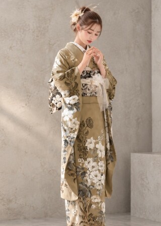 【H177】jillstuart　マスタード_振袖_38995
